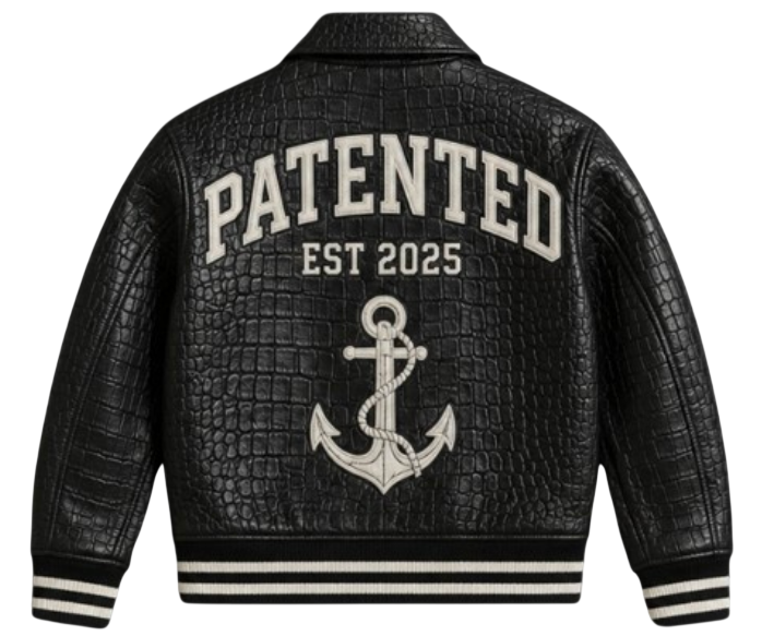 Croc Leather Bomber — Onyx — alternate view