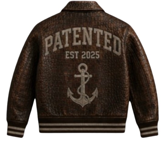 Voyager Croc Bomber — Vintage Brown (Front) — alternate view