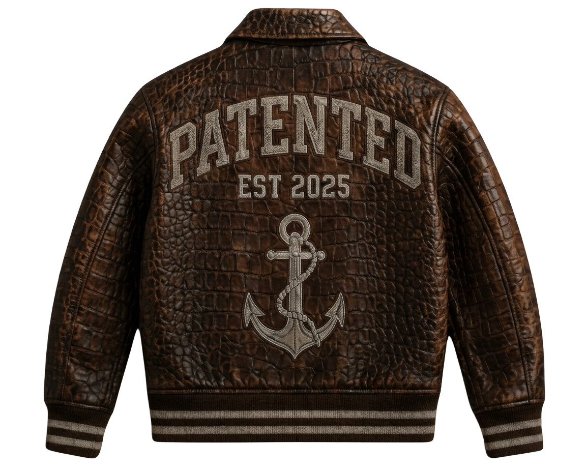 Croc Embossed Varsity — Cognac — alternate view