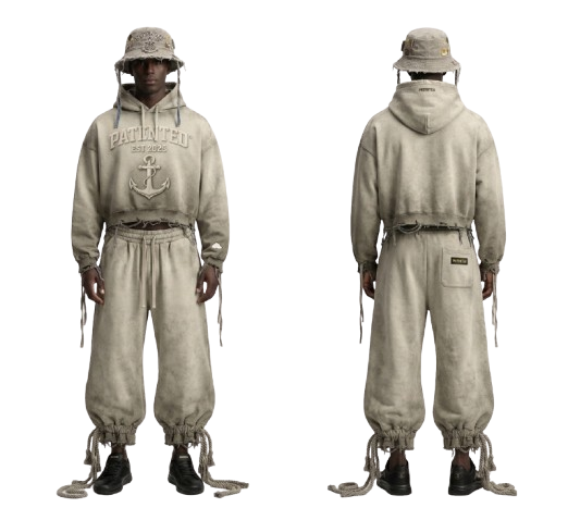 Stone Wash Tracksuit — Bone