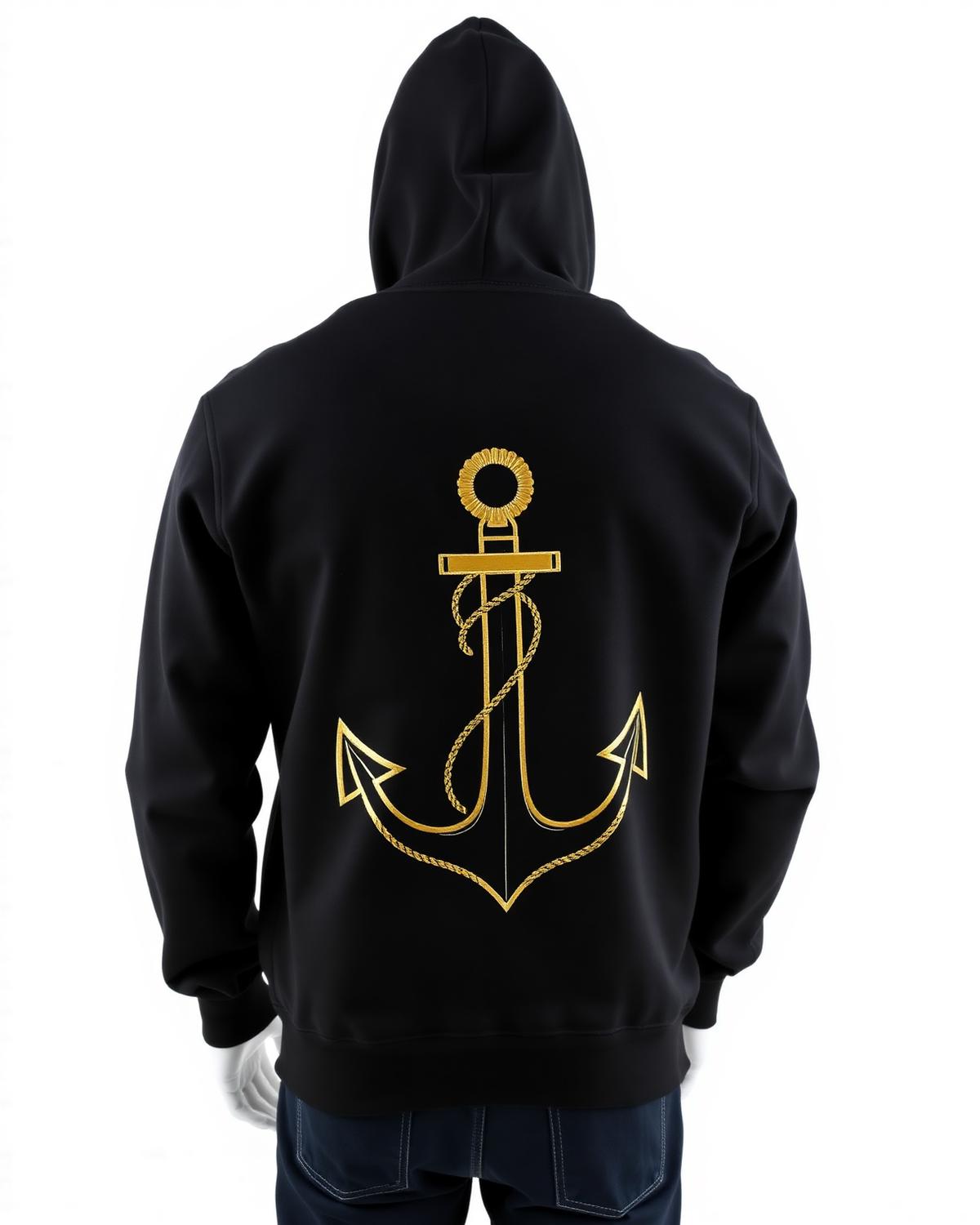 24K Arch Hoodie — Gold on Black (Front & Back) — alternate view